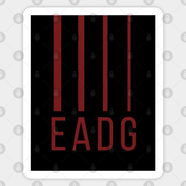 Bass Player Gift - EADG 4 String Bass Guitar Sticker by Elsie Bee Designs